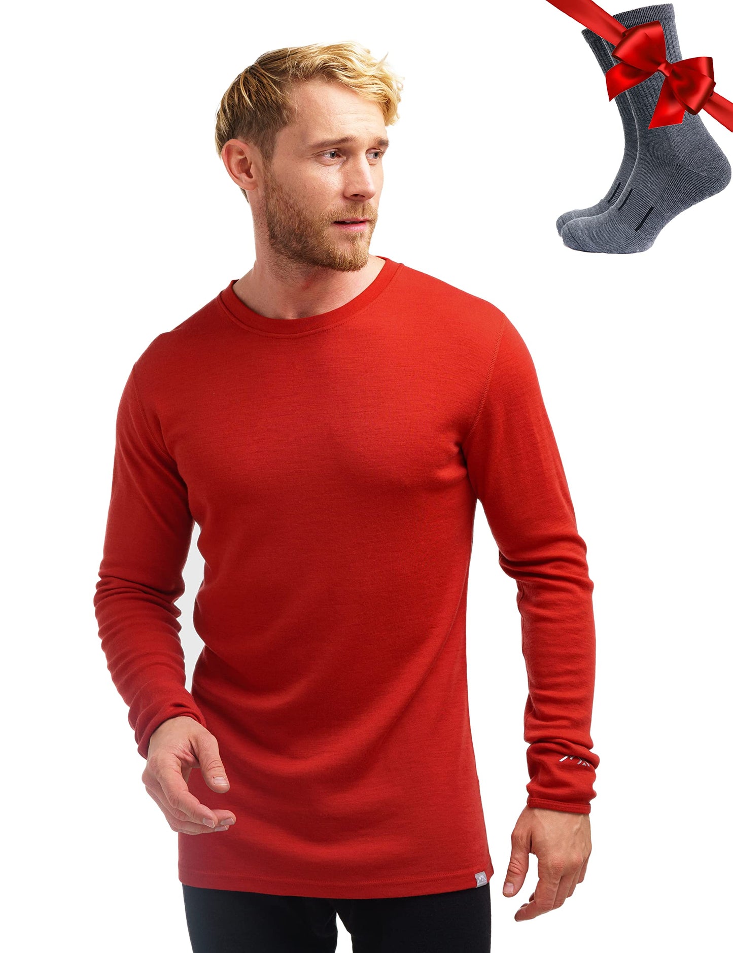Men's Merino Wool Thermal Base Layer Shirt