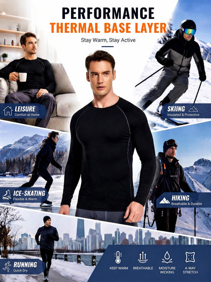 Men's Fleece Lined Thermal Compression Shirt
