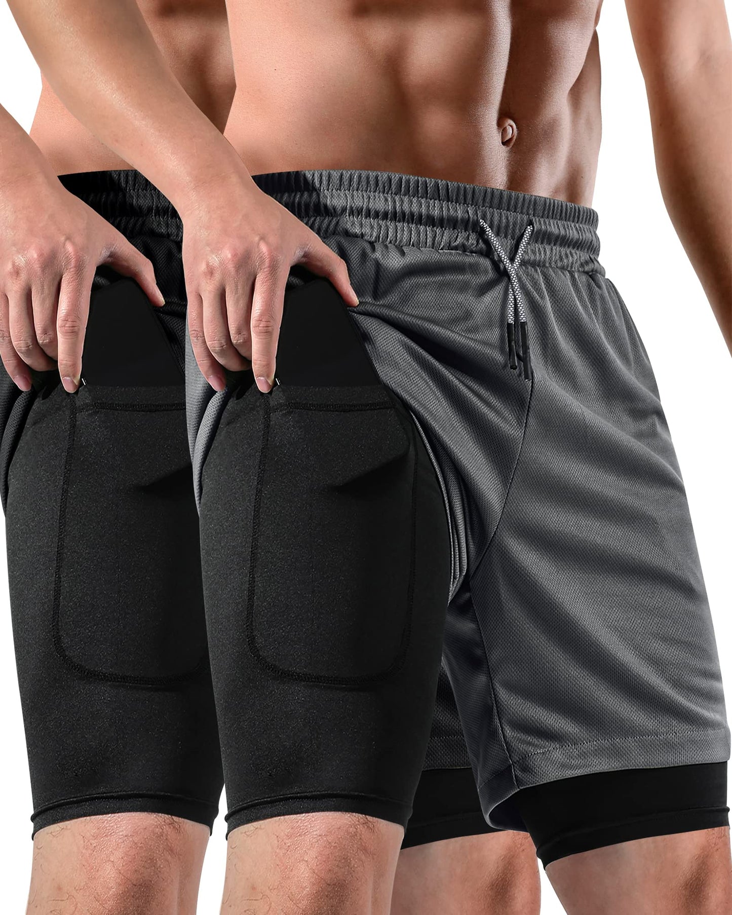 Men's 2-In-1 7 Inch Workout Shorts