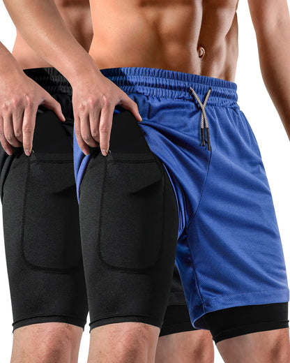Men's 2-In-1 7 Inch Workout Shorts