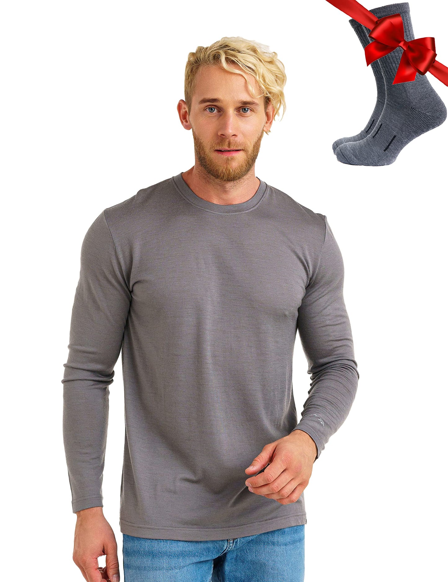 Men's Merino Wool Thermal Base Layer Shirt