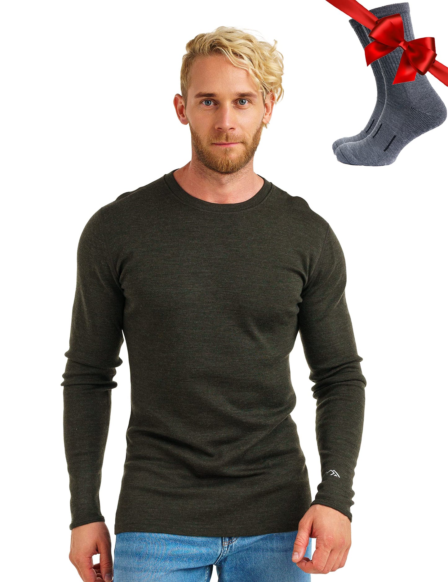 Men's Merino Wool Thermal Base Layer Shirt