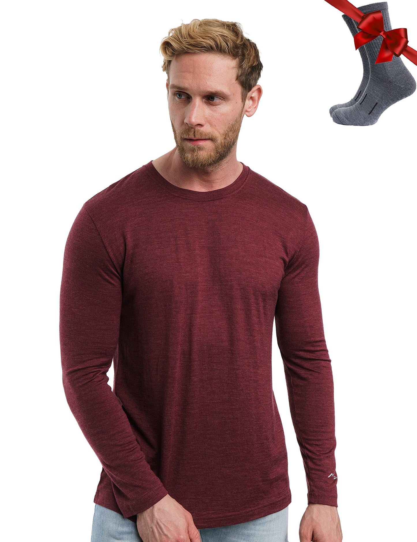 Men's Merino Wool Thermal Base Layer Shirt