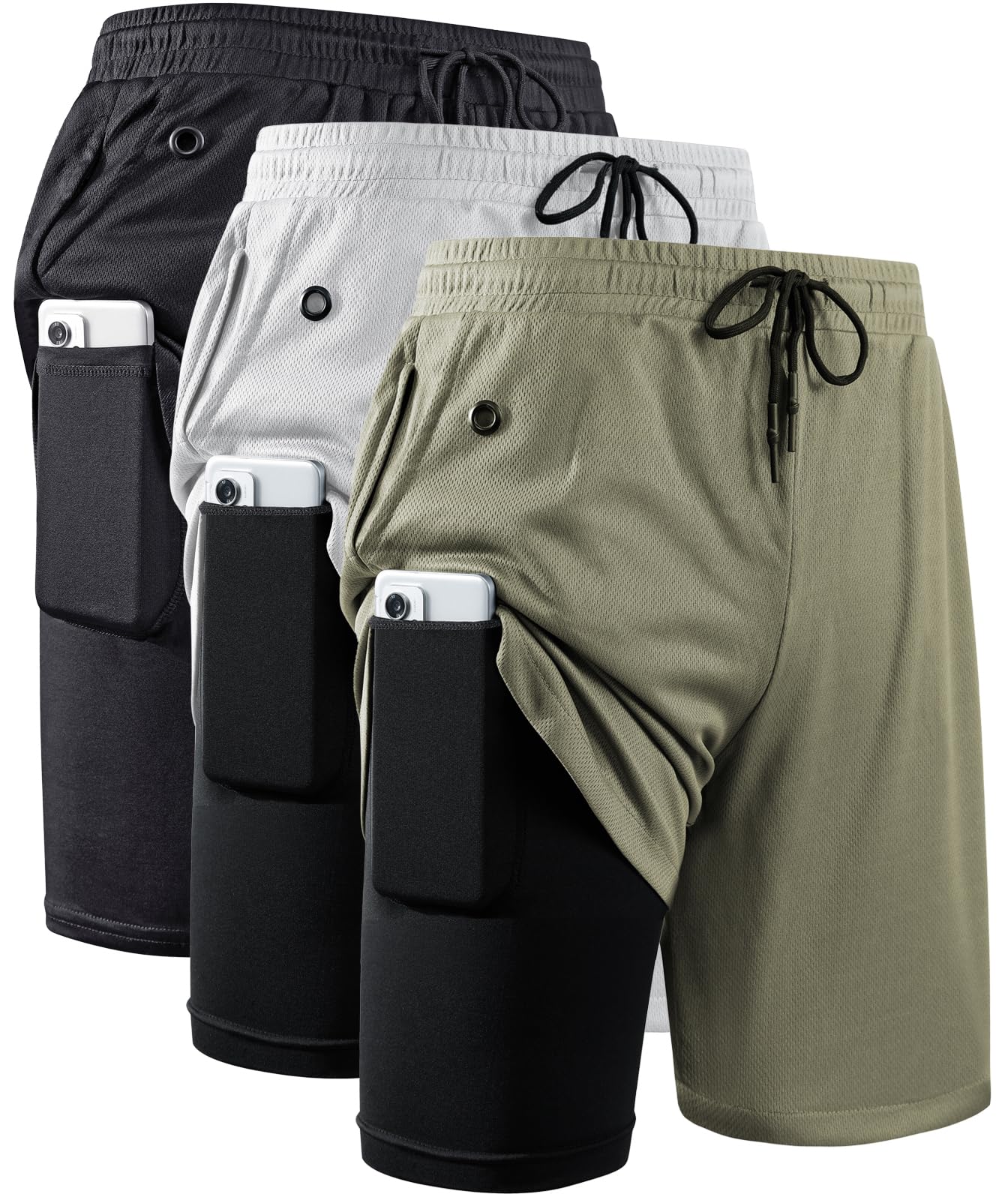 Men's 2-In-1 Compression Running Shorts