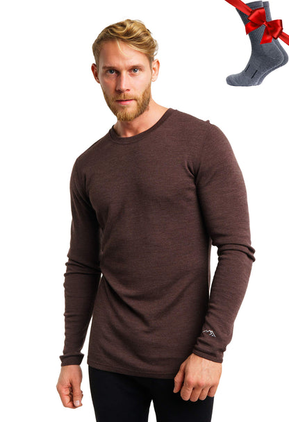 Men's Merino Wool Thermal Base Layer Shirt