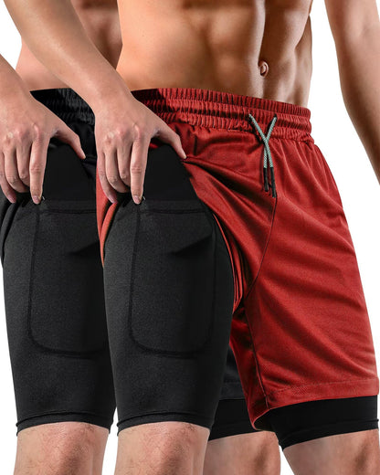 Men's 2-In-1 7 Inch Workout Shorts