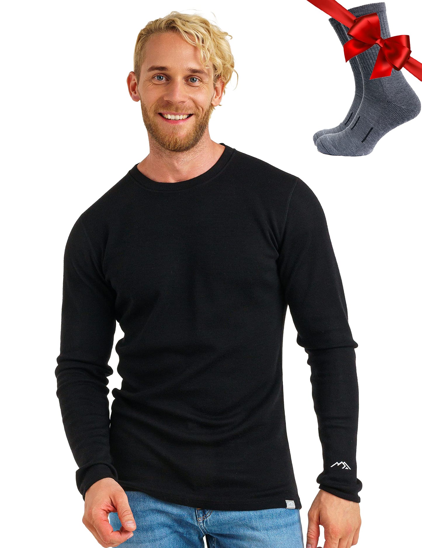 Men's Merino Wool Thermal Base Layer Shirt