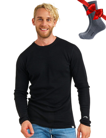 Men's Merino Wool Thermal Base Layer Shirt