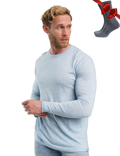 Men's Merino Wool Thermal Base Layer Shirt