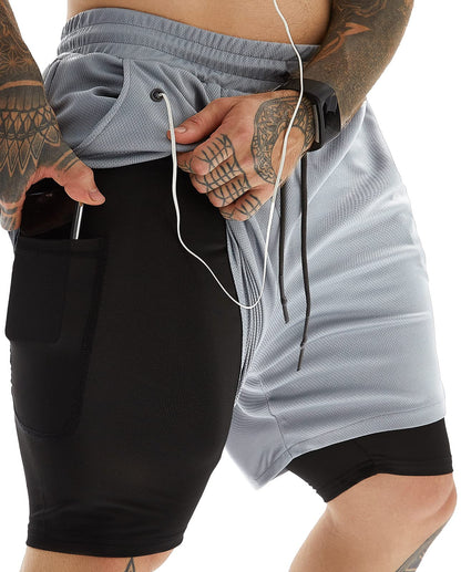 Men's 2-In-1 Compression Running Shorts