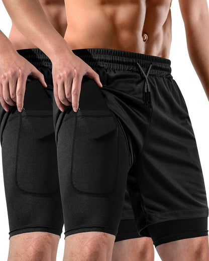 Men's 2-In-1 7 Inch Workout Shorts