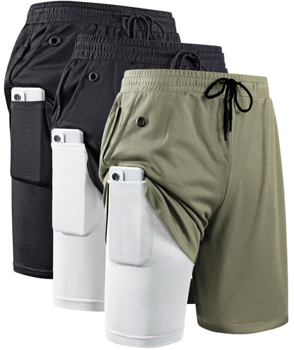Men's 2-In-1 Compression Running Shorts