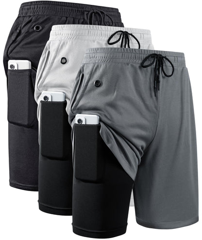 Men's 2-In-1 Compression Running Shorts