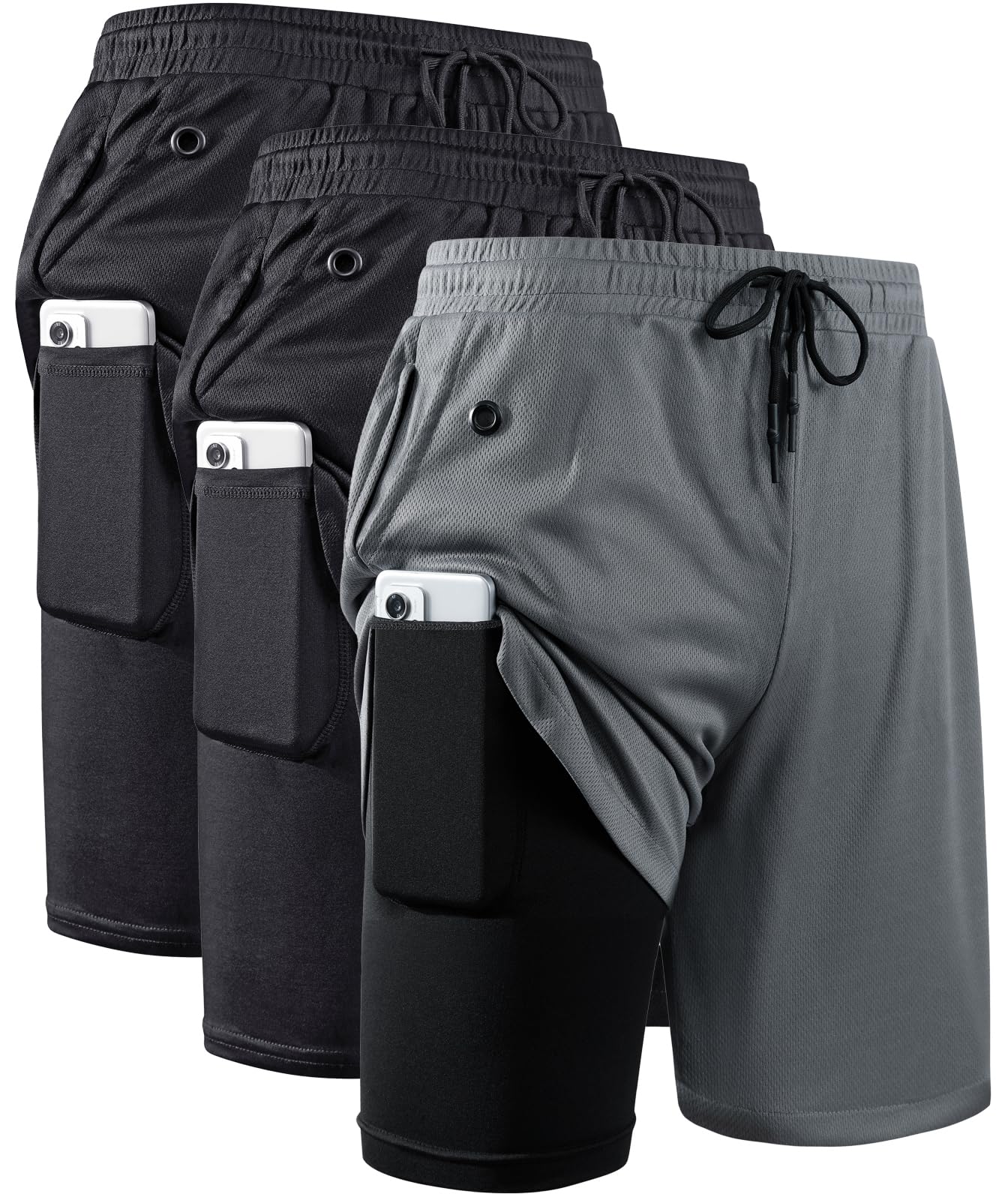 Men's 2-In-1 Compression Running Shorts