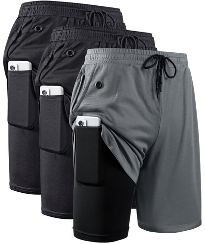 Men's 2-In-1 Compression Running Shorts