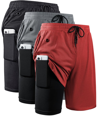 Men's 2-In-1 Compression Running Shorts