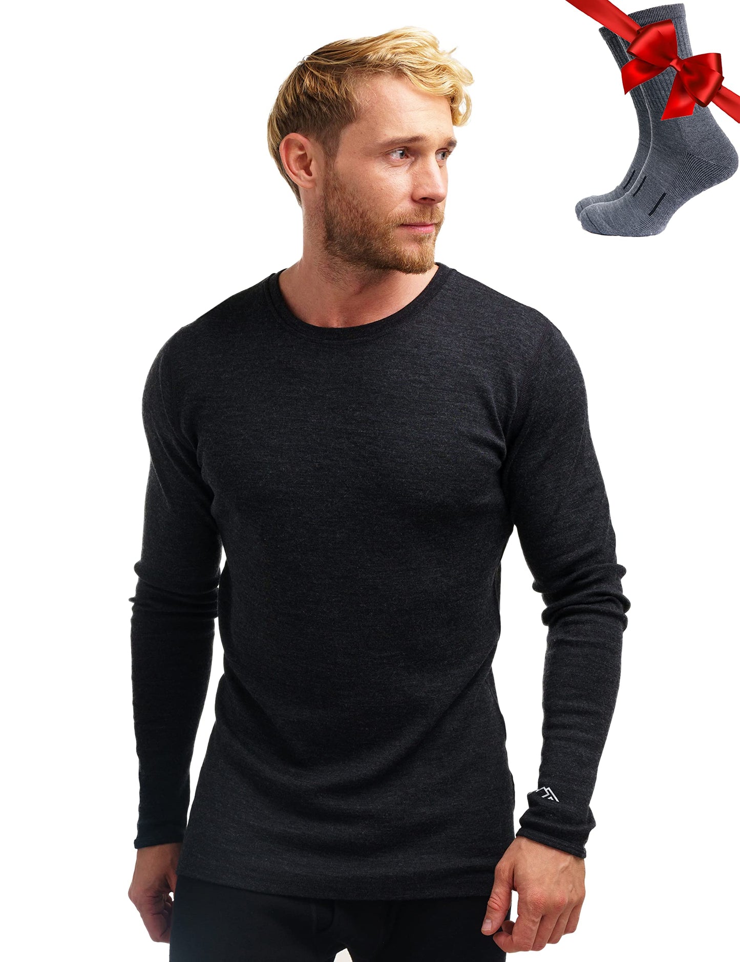 Men's Merino Wool Thermal Base Layer Shirt