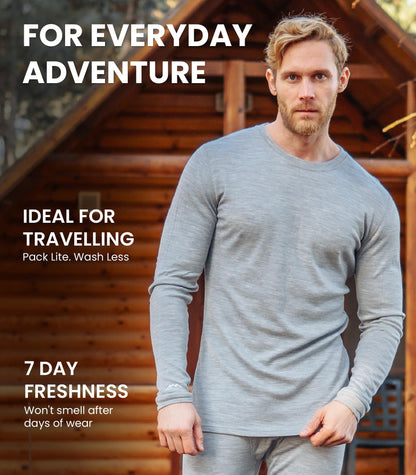 Men's Merino Wool Thermal Base Layer Shirt