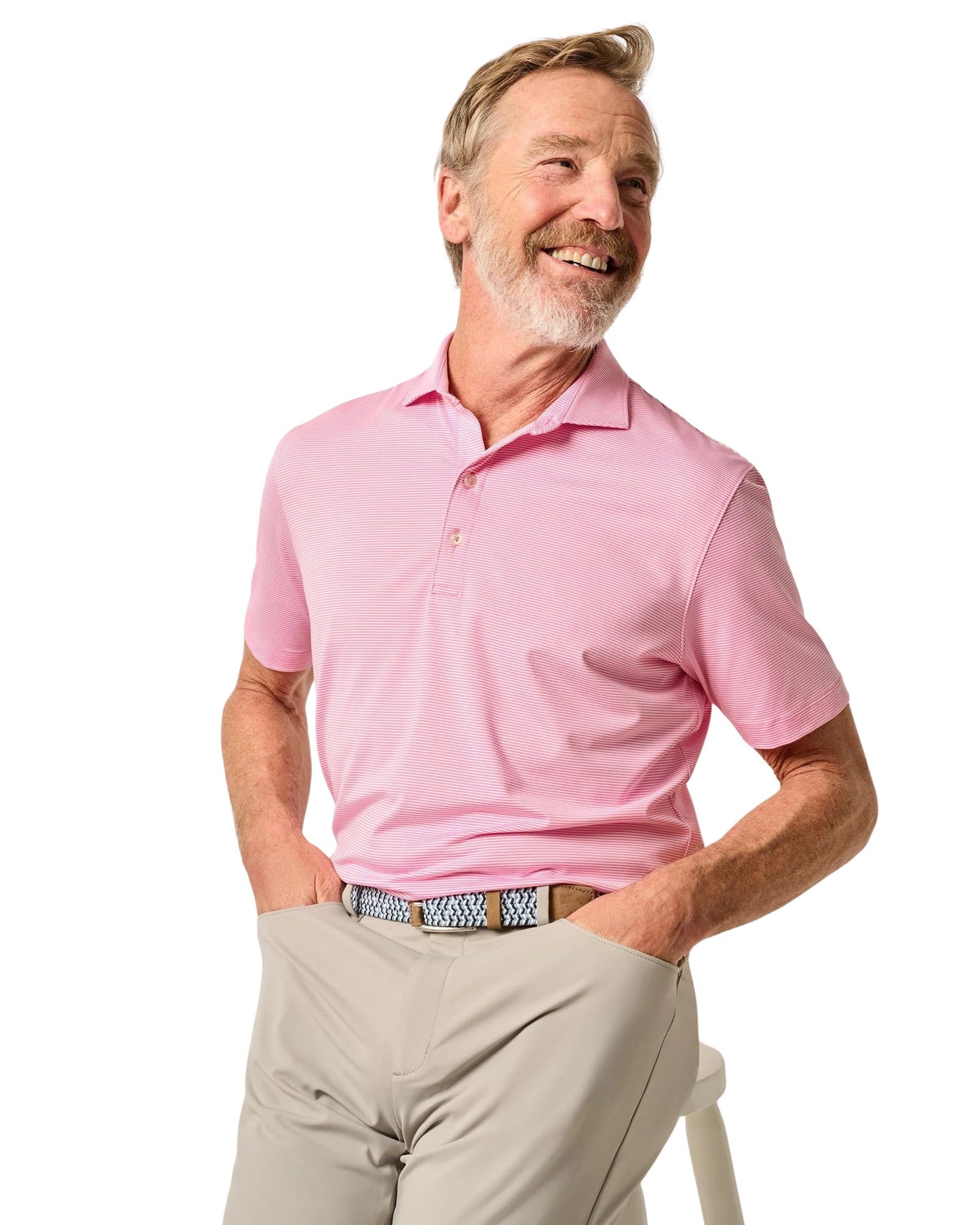Men's Striped Stretch Performance Polo Shirt