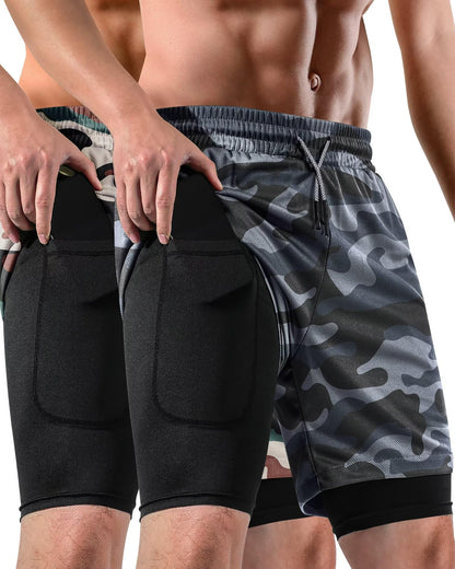 Men's 2-In-1 7 Inch Workout Shorts