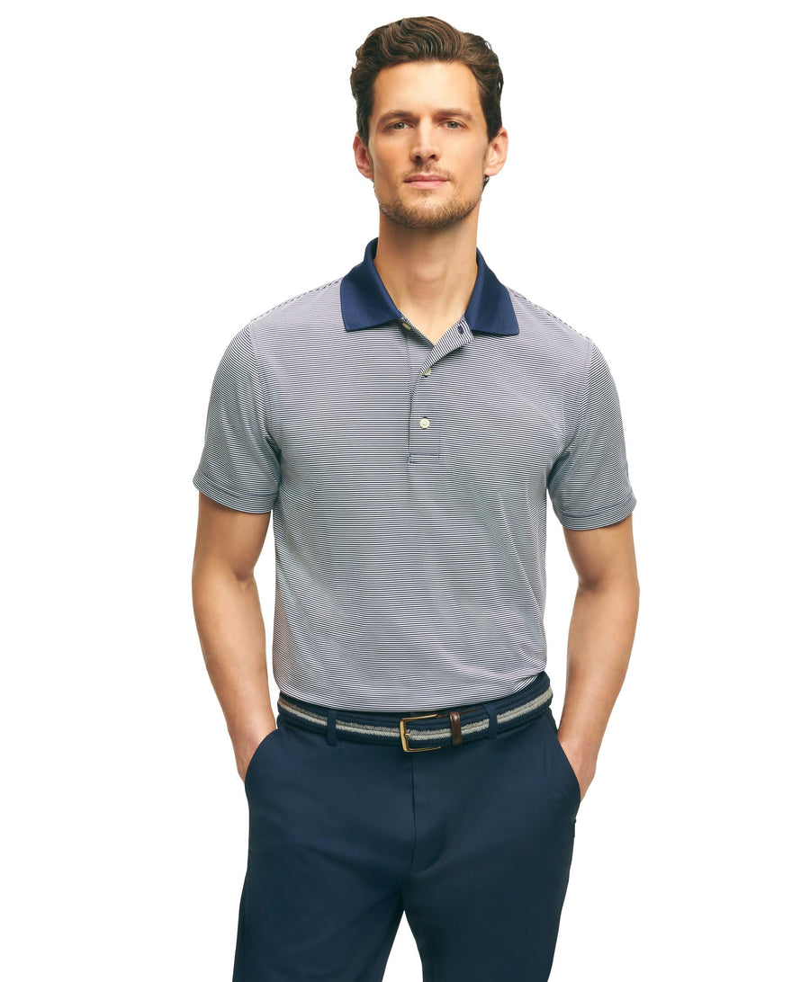 Men's Stretch Performance Stripe Golf Polo