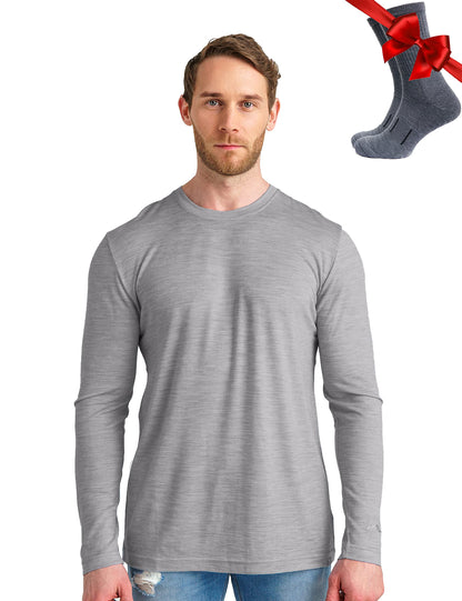 Men's Merino Wool Thermal Base Layer Shirt
