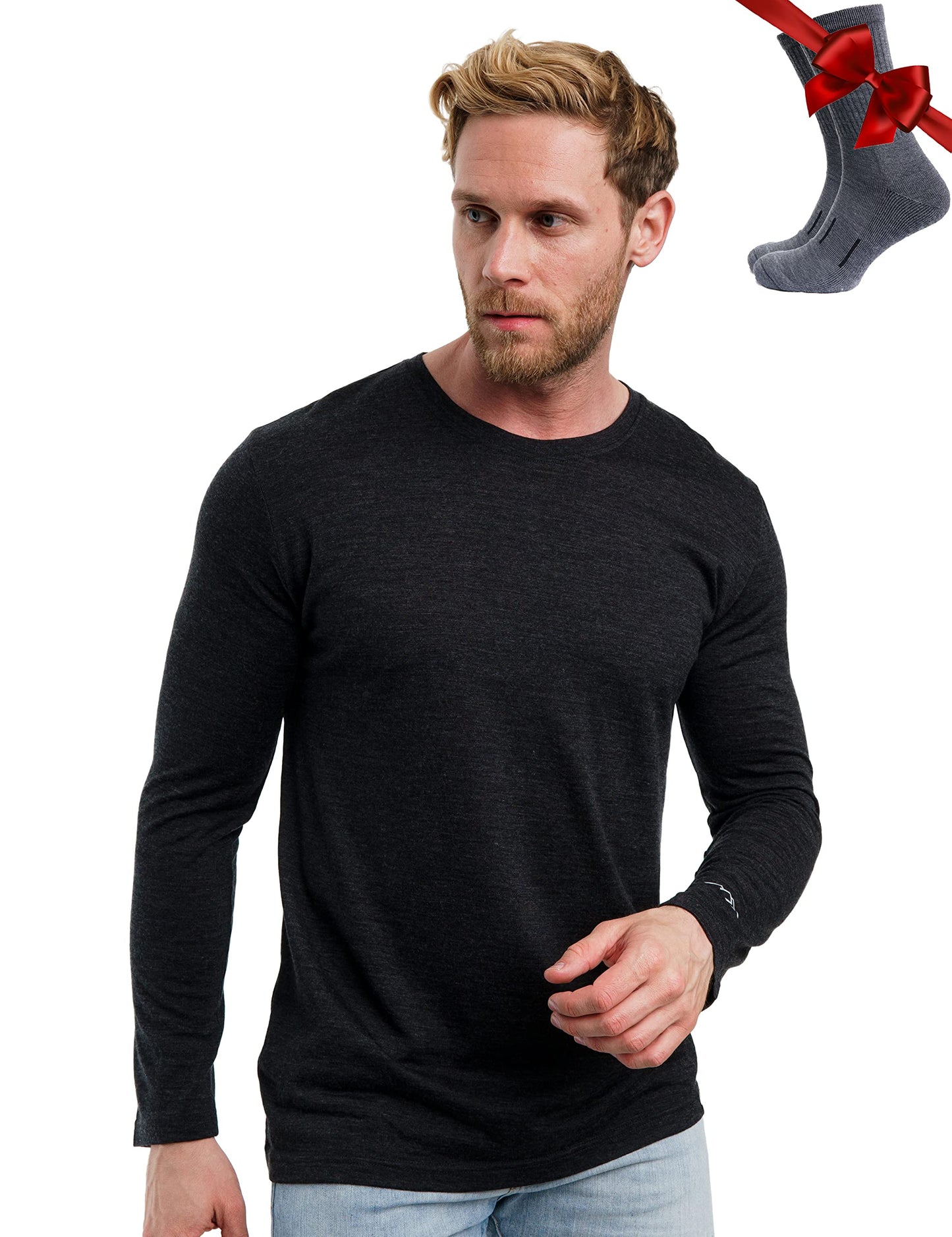 Men's Merino Wool Thermal Base Layer Shirt