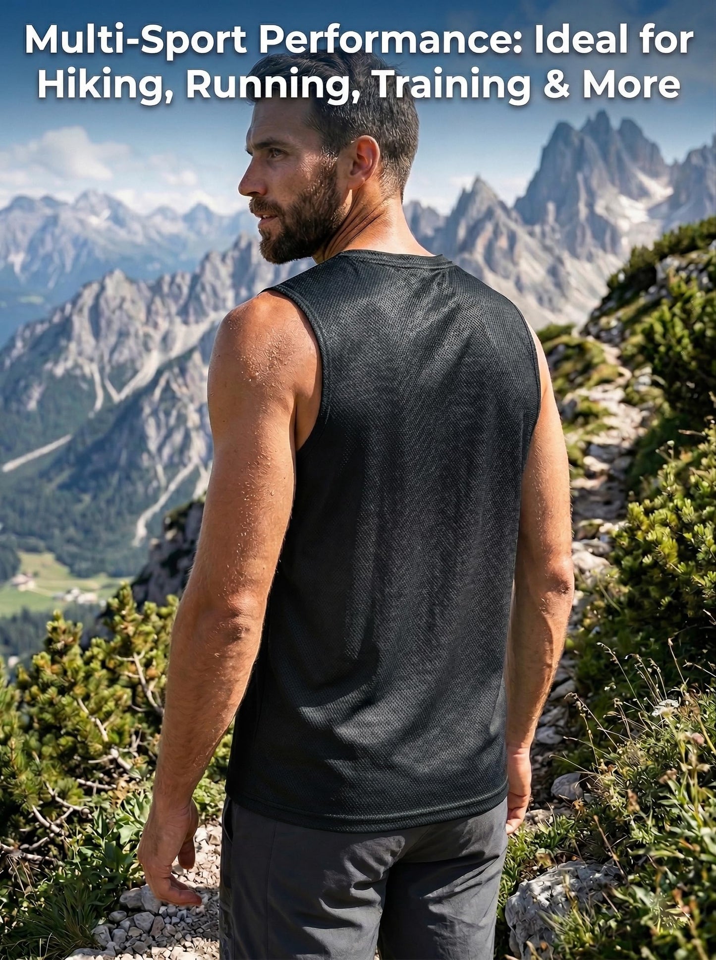 Men's Quick-Dry Muscle Fit Tank Tops 4 Pack