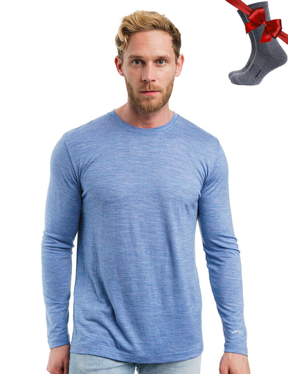 Men's Merino Wool Thermal Base Layer Shirt