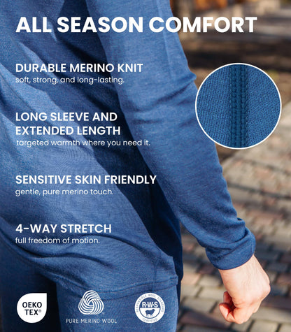 Men's Merino Wool Thermal Base Layer Shirt